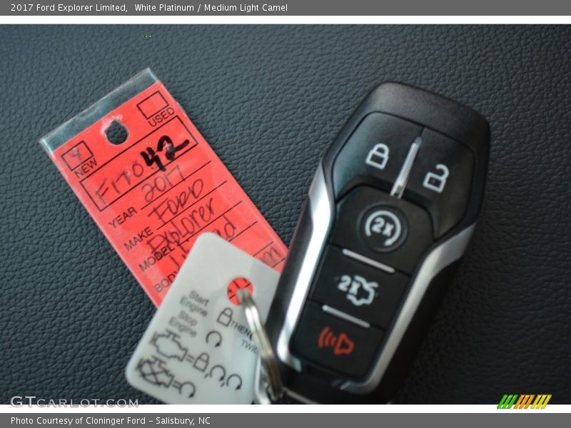 White Platinum / Medium Light Camel 2017 Ford Explorer Limited