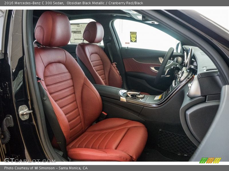 Obsidian Black Metallic / Cranberry Red/Black 2016 Mercedes-Benz C 300 Sedan