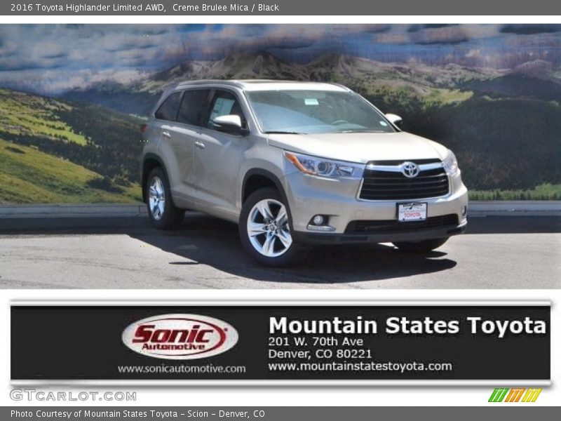 Creme Brulee Mica / Black 2016 Toyota Highlander Limited AWD
