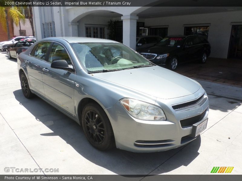 Imperial Blue Metallic / Titanium Gray 2008 Chevrolet Malibu LS Sedan