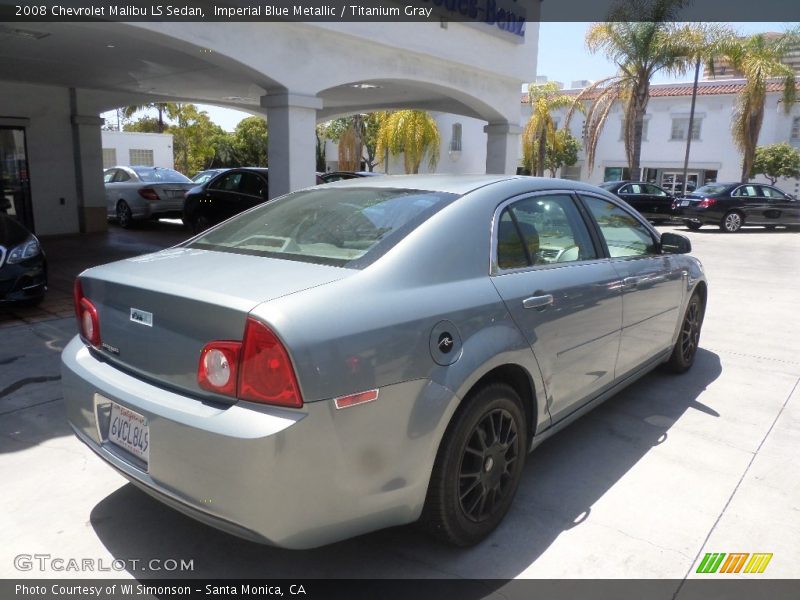 Imperial Blue Metallic / Titanium Gray 2008 Chevrolet Malibu LS Sedan