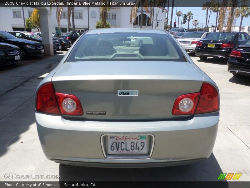 Imperial Blue Metallic / Titanium Gray 2008 Chevrolet Malibu LS Sedan