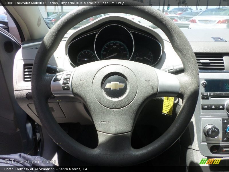 Imperial Blue Metallic / Titanium Gray 2008 Chevrolet Malibu LS Sedan