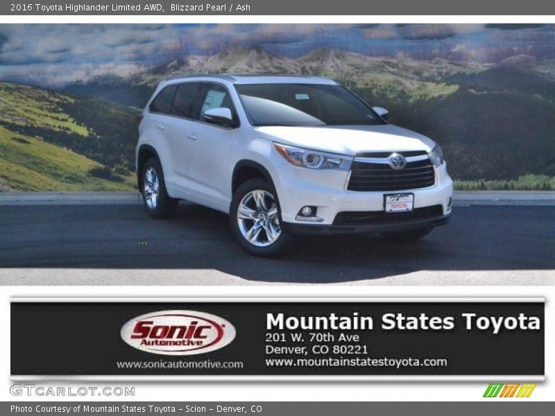 Blizzard Pearl / Ash 2016 Toyota Highlander Limited AWD