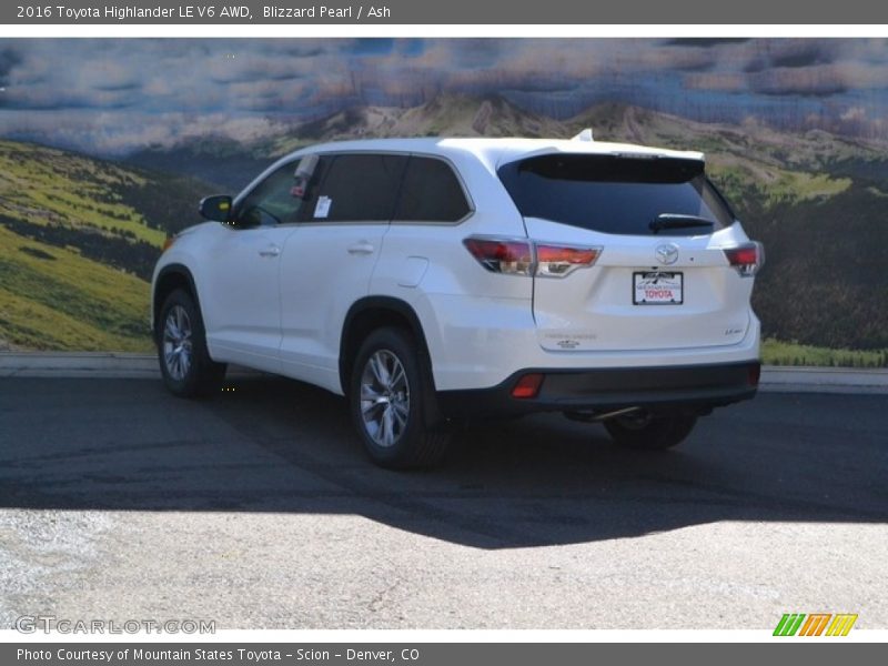 Blizzard Pearl / Ash 2016 Toyota Highlander LE V6 AWD
