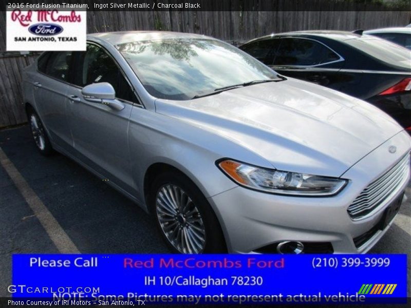 Ingot Silver Metallic / Charcoal Black 2016 Ford Fusion Titanium