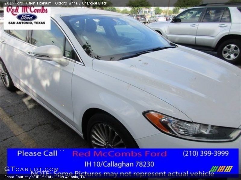 Oxford White / Charcoal Black 2016 Ford Fusion Titanium