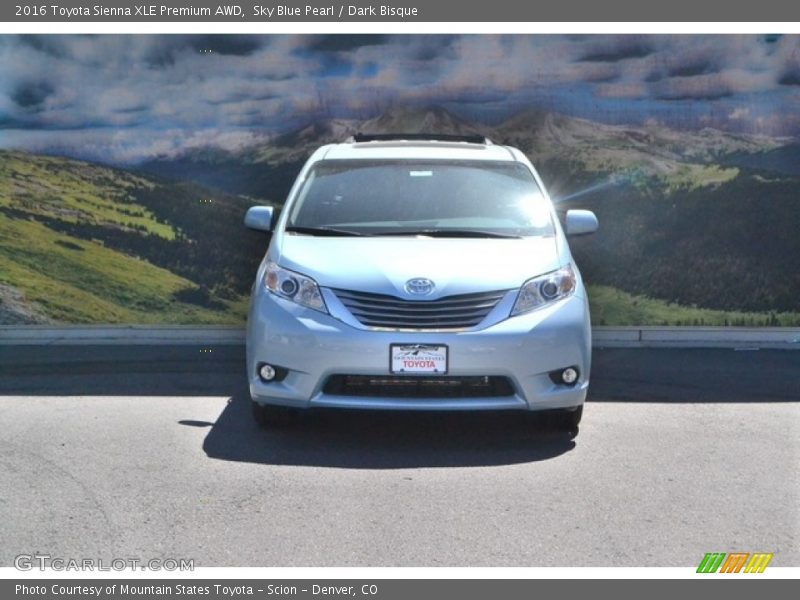 Sky Blue Pearl / Dark Bisque 2016 Toyota Sienna XLE Premium AWD