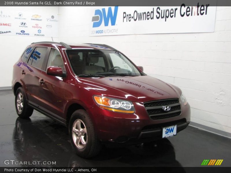 Dark Cherry Red / Beige 2008 Hyundai Santa Fe GLS