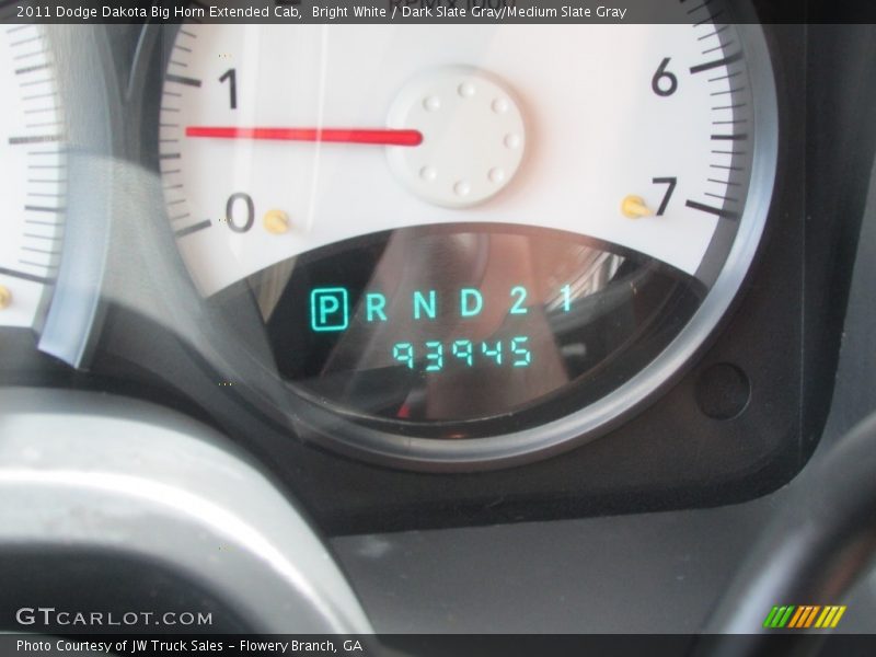 Bright White / Dark Slate Gray/Medium Slate Gray 2011 Dodge Dakota Big Horn Extended Cab