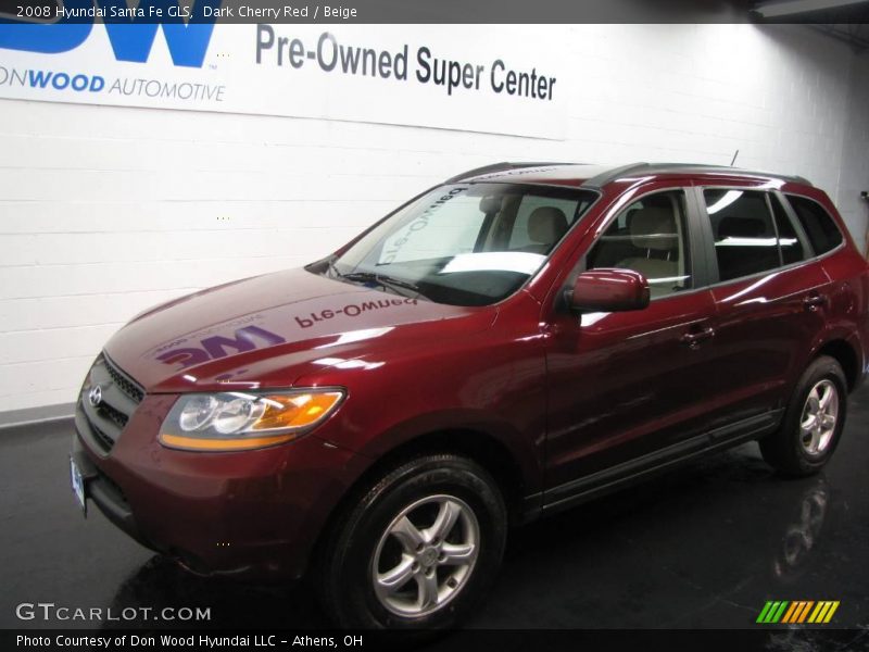 Dark Cherry Red / Beige 2008 Hyundai Santa Fe GLS