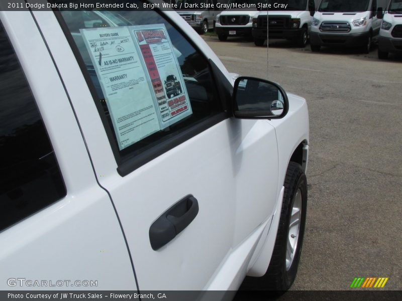 Bright White / Dark Slate Gray/Medium Slate Gray 2011 Dodge Dakota Big Horn Extended Cab