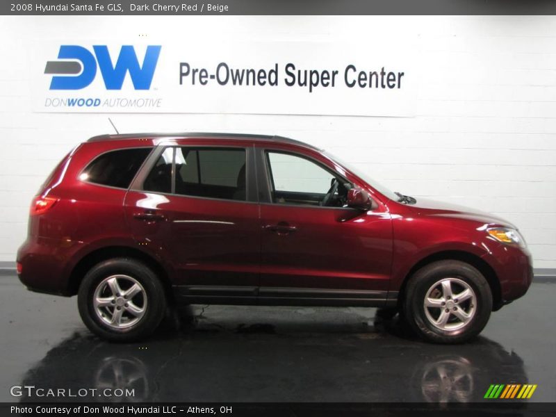 Dark Cherry Red / Beige 2008 Hyundai Santa Fe GLS