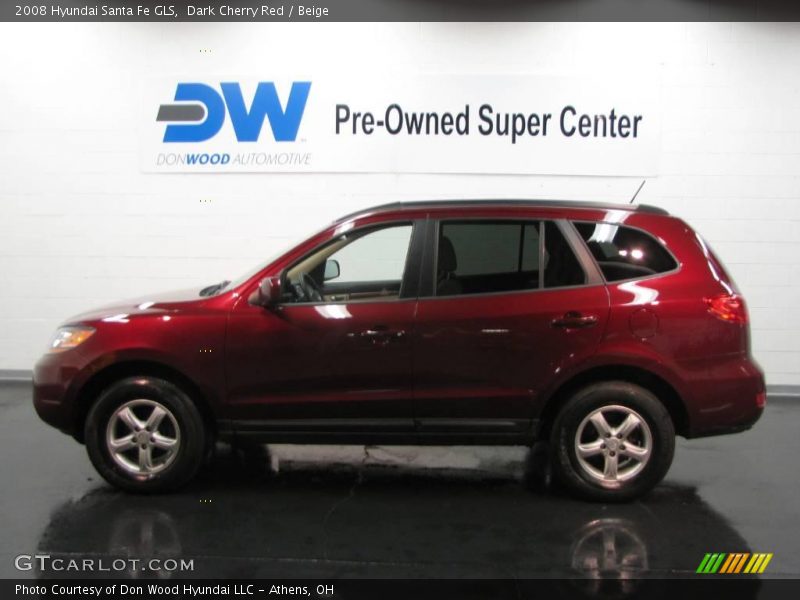 Dark Cherry Red / Beige 2008 Hyundai Santa Fe GLS