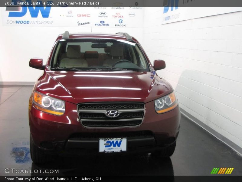 Dark Cherry Red / Beige 2008 Hyundai Santa Fe GLS