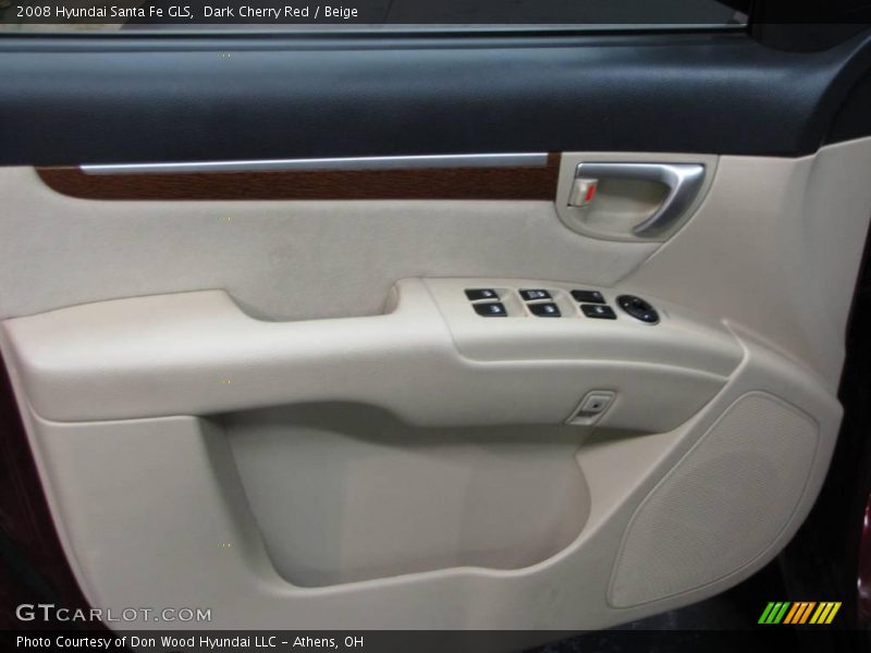 Dark Cherry Red / Beige 2008 Hyundai Santa Fe GLS