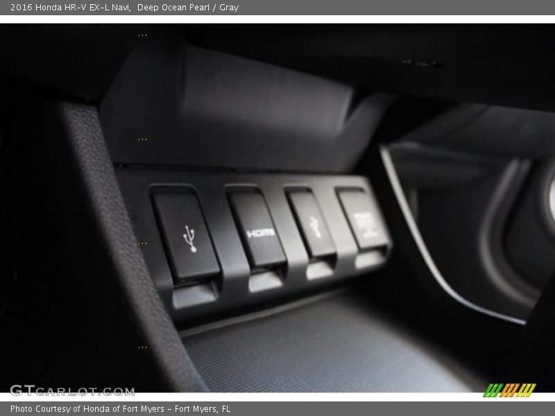 Deep Ocean Pearl / Gray 2016 Honda HR-V EX-L Navi