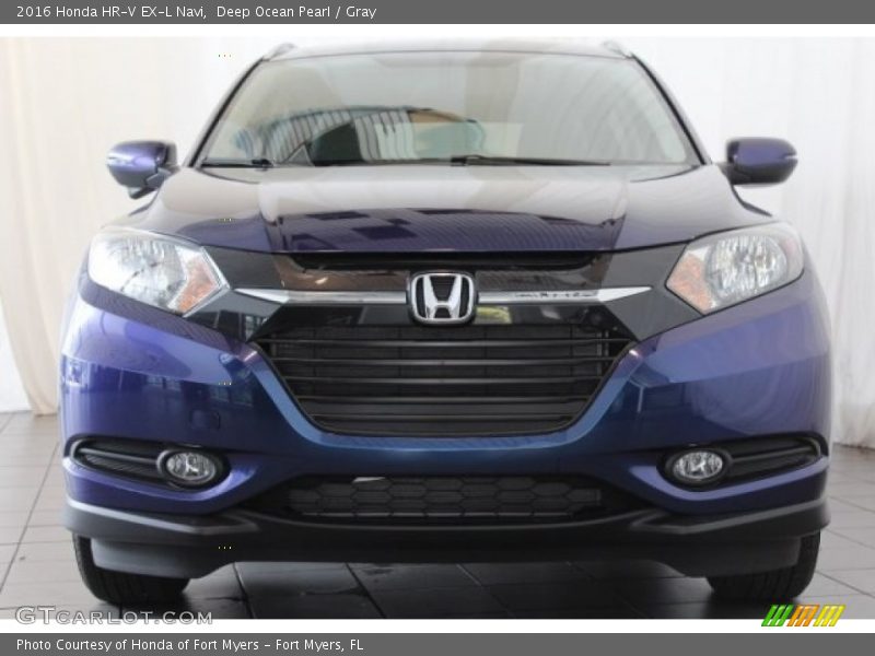 Deep Ocean Pearl / Gray 2016 Honda HR-V EX-L Navi