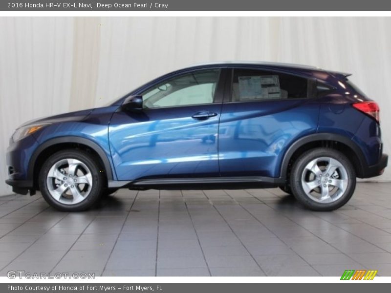 Deep Ocean Pearl / Gray 2016 Honda HR-V EX-L Navi