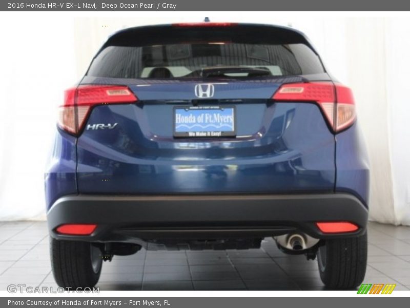 Deep Ocean Pearl / Gray 2016 Honda HR-V EX-L Navi