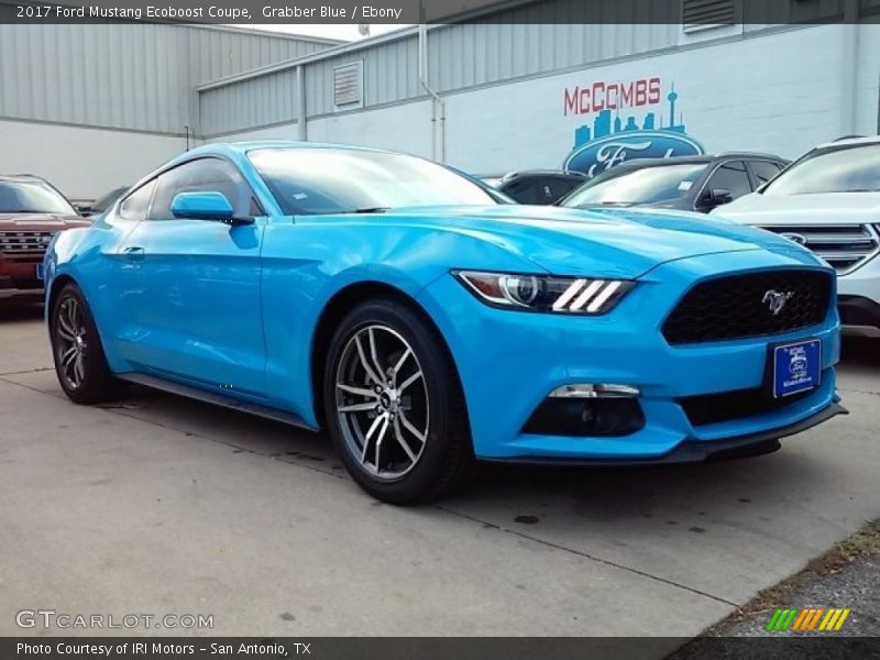 Grabber Blue / Ebony 2017 Ford Mustang Ecoboost Coupe