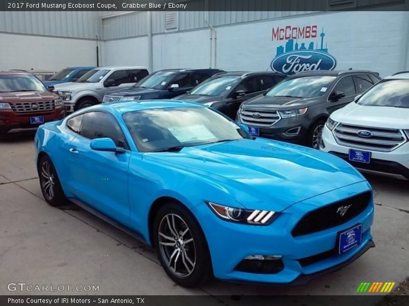 Grabber Blue / Ebony 2017 Ford Mustang Ecoboost Coupe