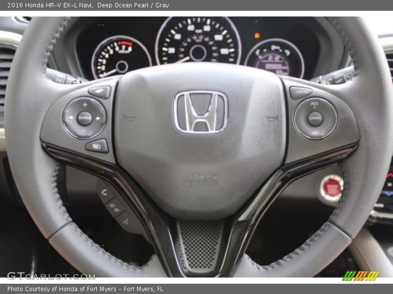 Deep Ocean Pearl / Gray 2016 Honda HR-V EX-L Navi