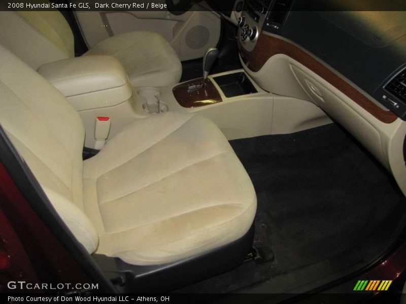 Dark Cherry Red / Beige 2008 Hyundai Santa Fe GLS