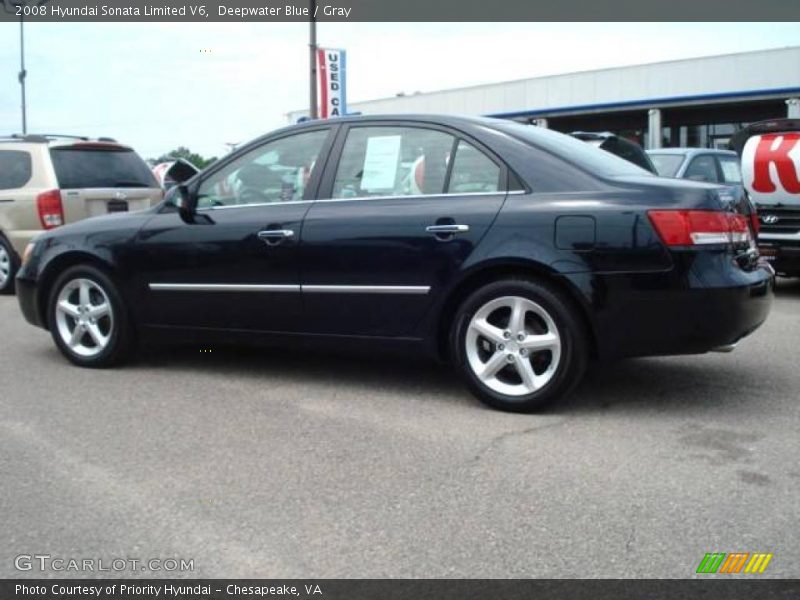 Deepwater Blue / Gray 2008 Hyundai Sonata Limited V6