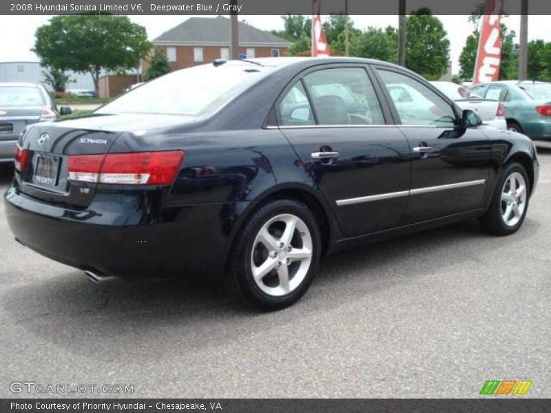 Deepwater Blue / Gray 2008 Hyundai Sonata Limited V6