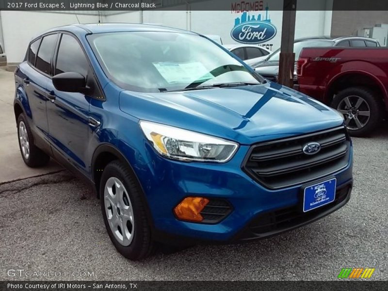 Lightning Blue / Charcoal Black 2017 Ford Escape S