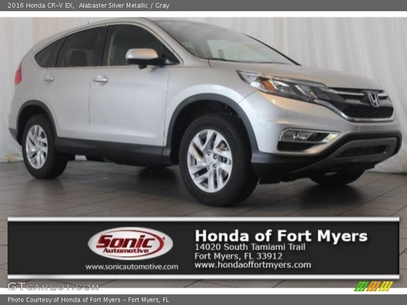 Alabaster Silver Metallic / Gray 2016 Honda CR-V EX