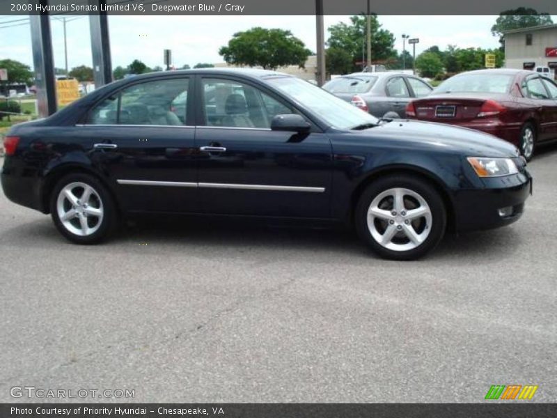 Deepwater Blue / Gray 2008 Hyundai Sonata Limited V6