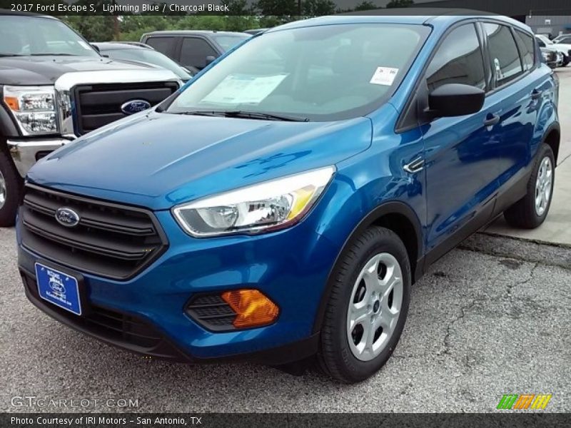 Lightning Blue / Charcoal Black 2017 Ford Escape S