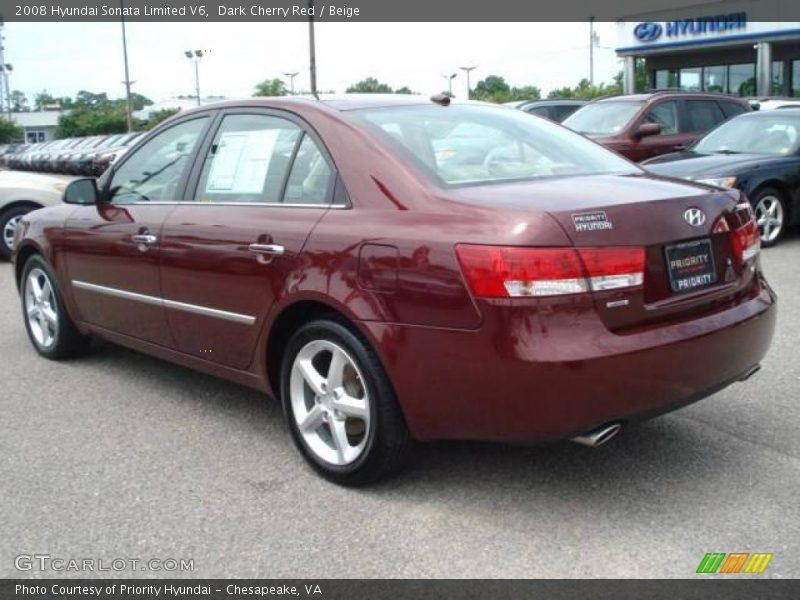 Dark Cherry Red / Beige 2008 Hyundai Sonata Limited V6