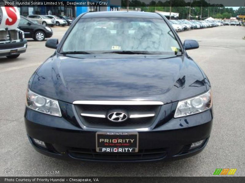 Deepwater Blue / Gray 2008 Hyundai Sonata Limited V6