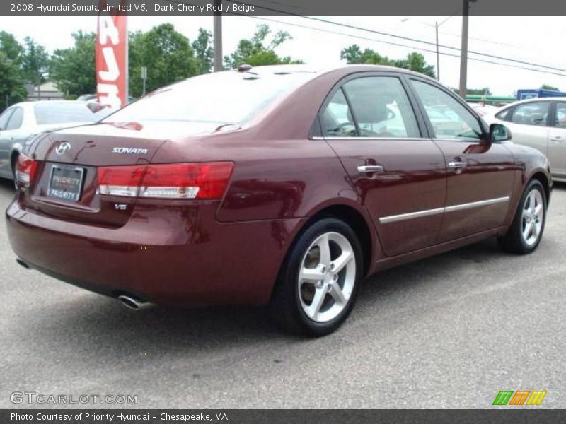 Dark Cherry Red / Beige 2008 Hyundai Sonata Limited V6