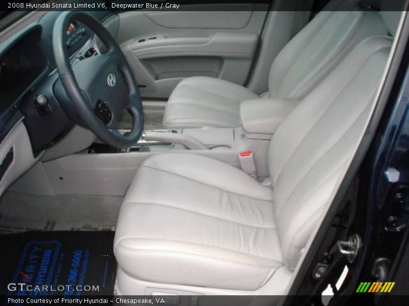Deepwater Blue / Gray 2008 Hyundai Sonata Limited V6