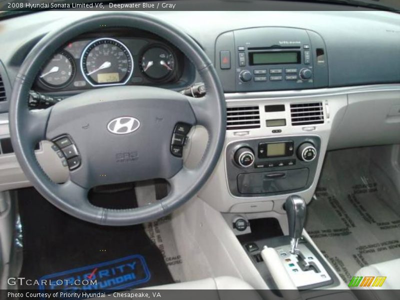 Deepwater Blue / Gray 2008 Hyundai Sonata Limited V6