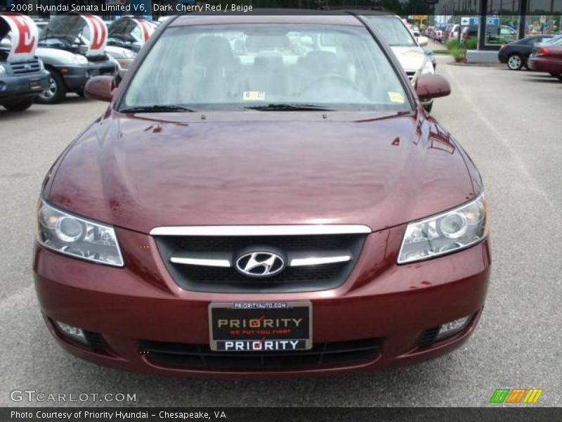Dark Cherry Red / Beige 2008 Hyundai Sonata Limited V6