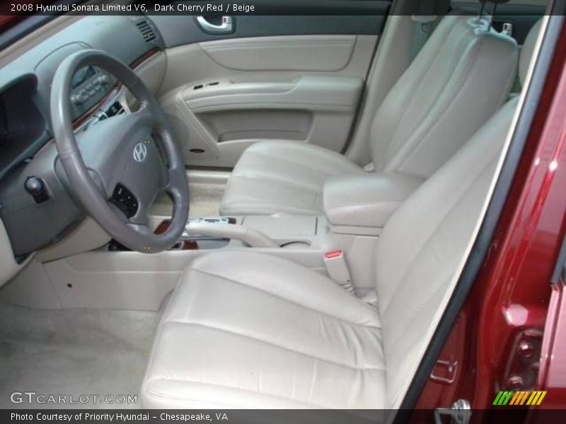 Dark Cherry Red / Beige 2008 Hyundai Sonata Limited V6