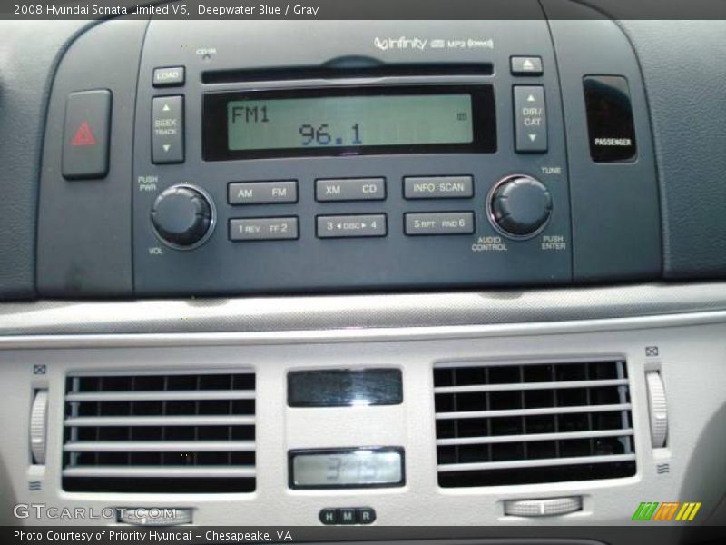 Deepwater Blue / Gray 2008 Hyundai Sonata Limited V6