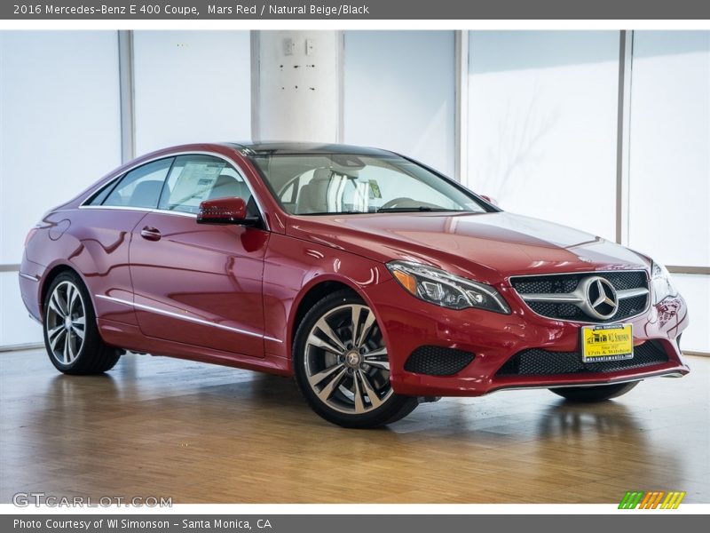 Mars Red / Natural Beige/Black 2016 Mercedes-Benz E 400 Coupe