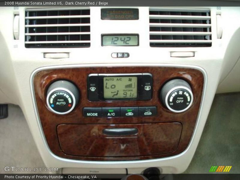 Dark Cherry Red / Beige 2008 Hyundai Sonata Limited V6