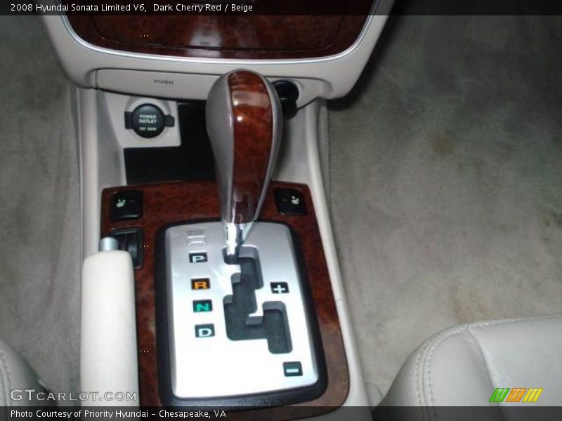 Dark Cherry Red / Beige 2008 Hyundai Sonata Limited V6