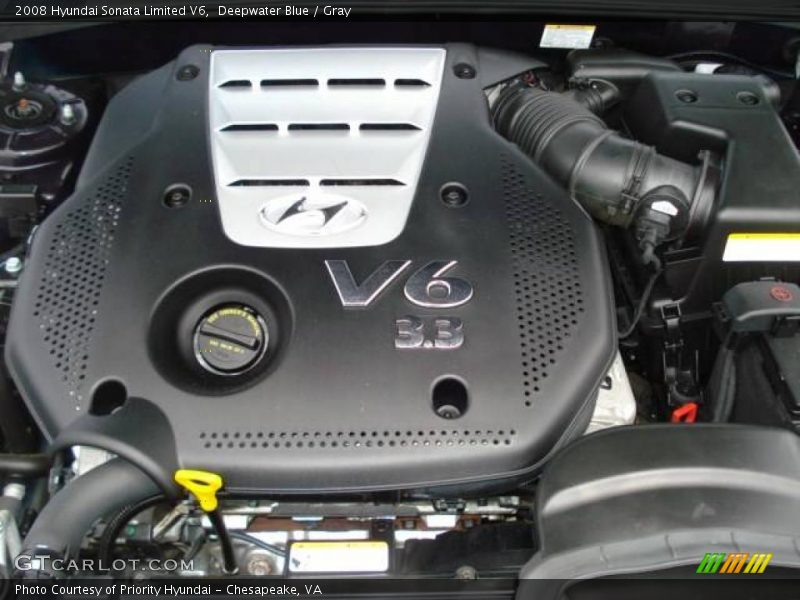 Deepwater Blue / Gray 2008 Hyundai Sonata Limited V6