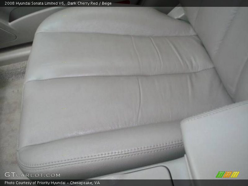 Dark Cherry Red / Beige 2008 Hyundai Sonata Limited V6