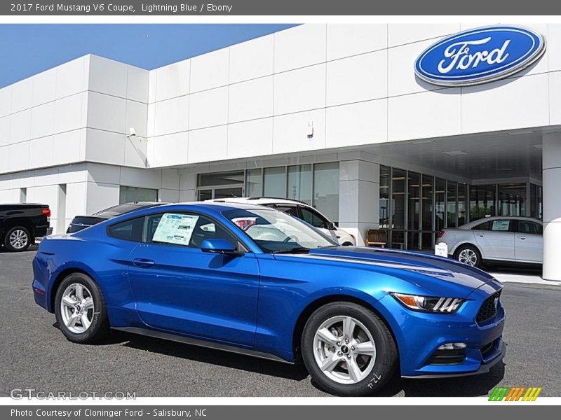 Lightning Blue / Ebony 2017 Ford Mustang V6 Coupe