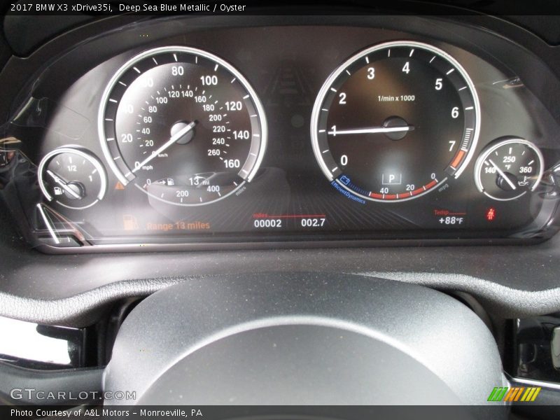 Deep Sea Blue Metallic / Oyster 2017 BMW X3 xDrive35i