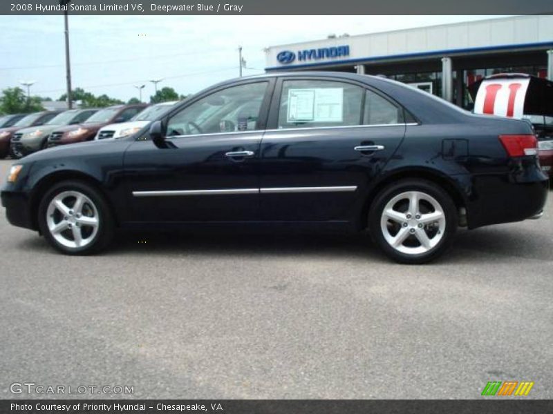 Deepwater Blue / Gray 2008 Hyundai Sonata Limited V6